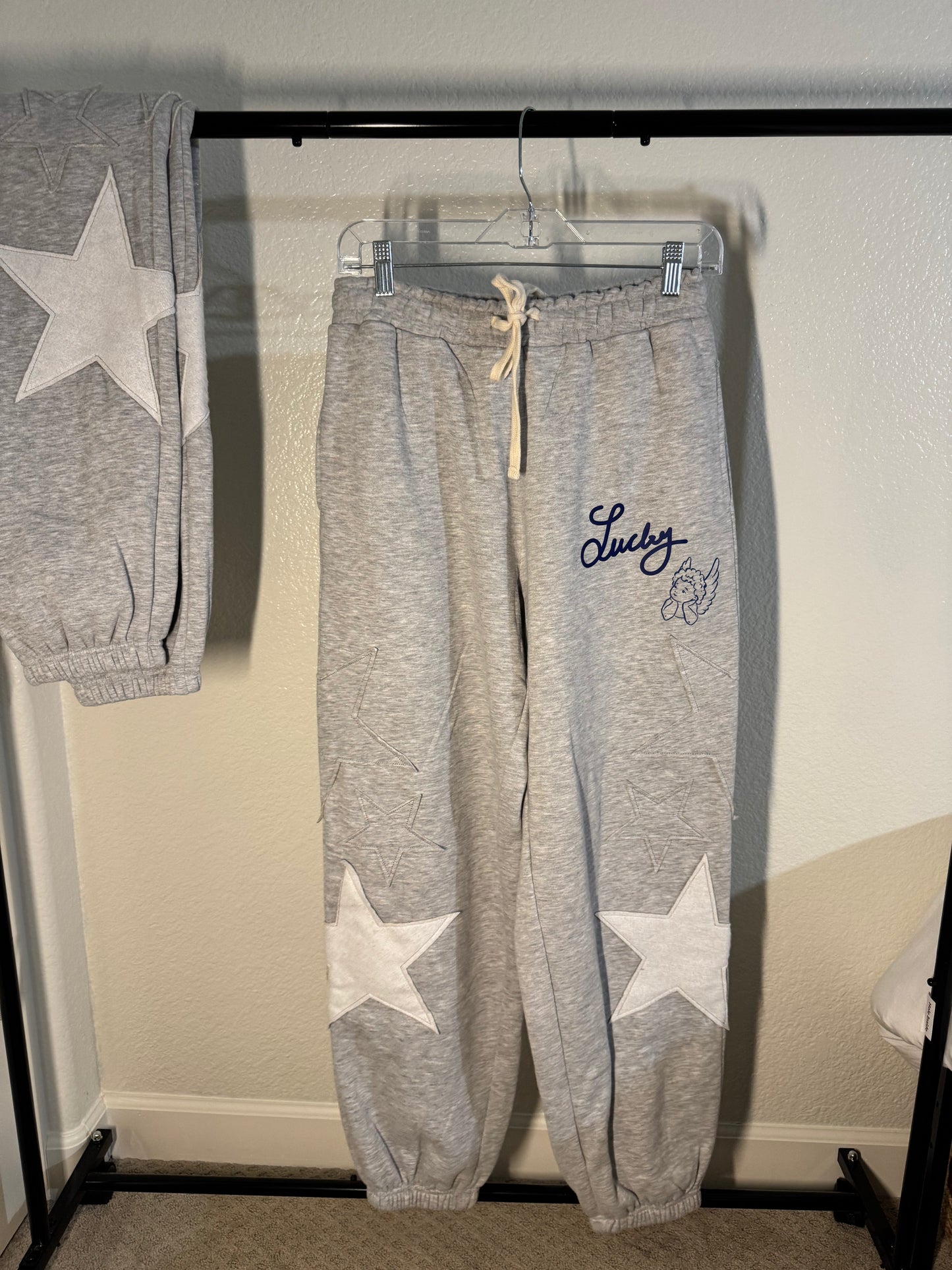 Lucky Star Joggers – Grey (Oversized Fit)